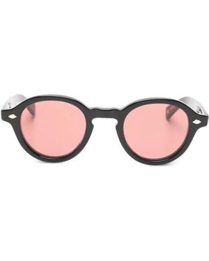 Garrett Leight Bibok Flipper Round-Frane Sunglasses - Pink