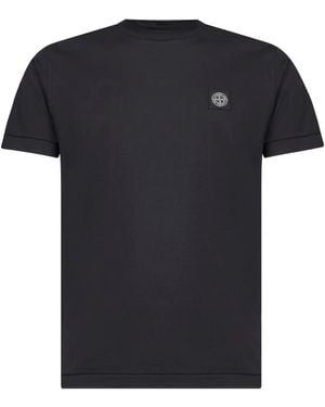 Stone Island Ribbed logo-patch T-shirt - Negro