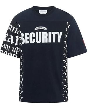 Marine Serre Regenerated グラフィック Tシャツ - ブルー