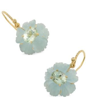 Irene Neuwirth Orecchini One Of A Kind Tropical Flower Con Pietre - Blu