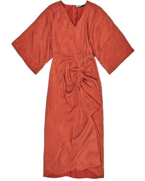 Bimba Y Lola V-neck Ruffled Maxi Dress - Red