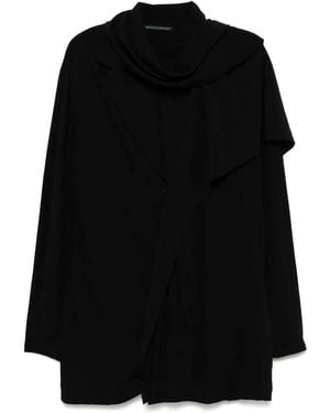 Yohji Yamamoto Scarf-Collar Blazer - Black