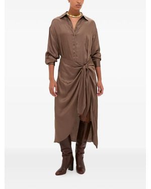 Apiece Apart Alessandra Tie-Waist Midi Dress - Brown