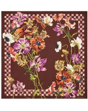Ferragamo Seidenschal Mit Fiori-Print - Rot