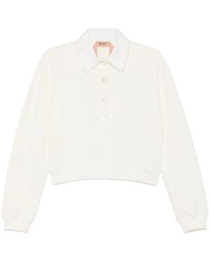 N°21 Sweat À Col En Dentelle - Blanc