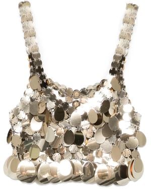 Rabanne Cropped Top Met Verfraaide Disc - Metallic