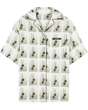 Palm Angels Mirage Palm-Tree Print Bowling Shirt - White