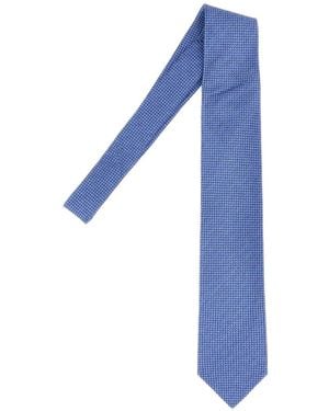 Brioni Patterned Silk Tie - Blue