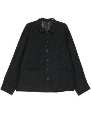 Ziggy Chen Spread-Collar Jacket - Black
