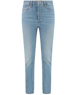 RE/DONE 90S Logo-Appliqué Jeans - Blue