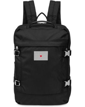 Love Moschino Fabric Backpack With Multiple Pockets - Black
