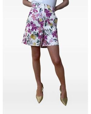 Marella Short À Fleurs Imprimées - Bleu