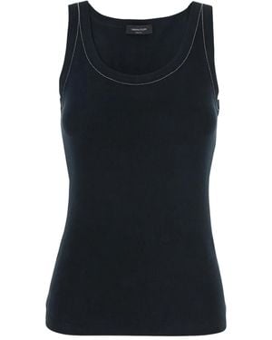 Fabiana Filippi Top con detalle de canalé - Negro
