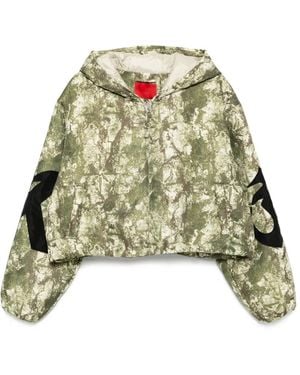 Kusikohc Graphic-Print Padded Jacket - Green