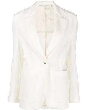 Palm Angels Side-Stripe Notched-Lapels Blazer - White