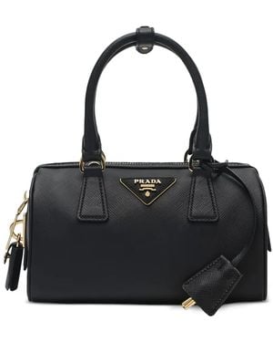 Prada Bauletto Top-Handle Tote Bag - Black