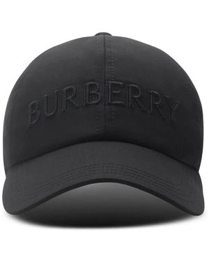 Burberry ロゴ ギャバジン キャップ - ブラック