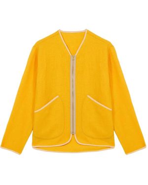Fortela Zip-Up Trim Wool Jacket - Yellow