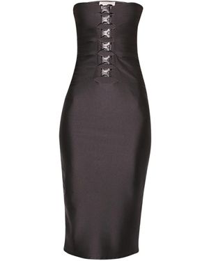 Coperni Buckle-Detail Strapless Midi Dress - Blue