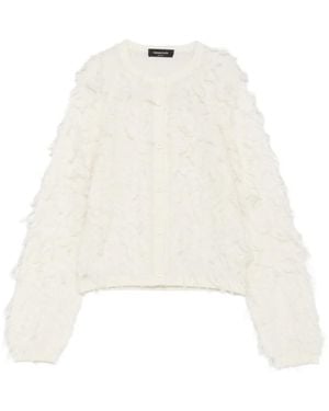 Fabiana Filippi Fringe-Detail Button-Up Cardigan - White