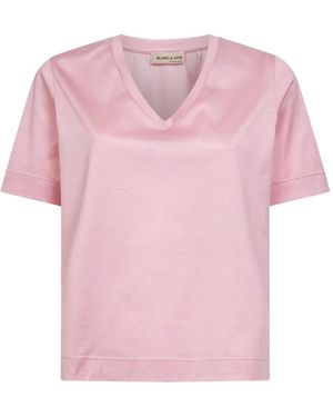 Blanca Vita V-Neck T-Shirt - Pink
