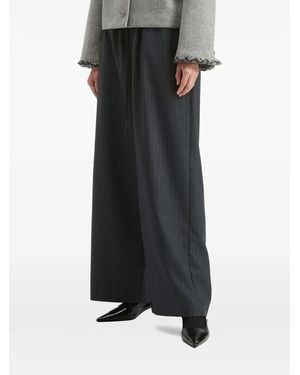 B+ AB Stripe-Pattern Pants - Black