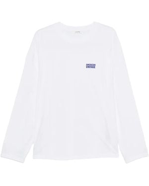 American Vintage Gixy long-sleeve T-shirt - Blanco