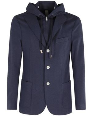 Eleventy Hooded Jacket - Blue