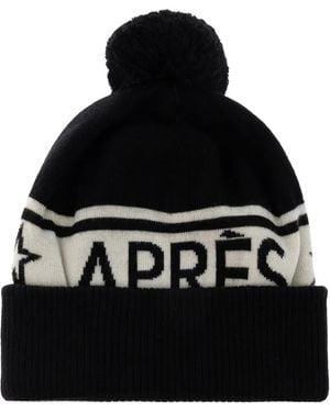 Perfect Moment Logo-Intarsia Pompom Beanie Hat - Black