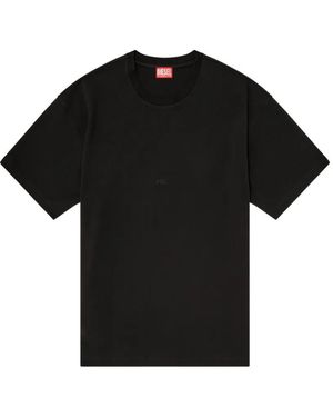 DIESEL Cotton-Interlock T-Shirt With Logo Embroidery - Black