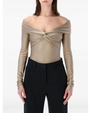 ANDAMANE Long-Sleeves Knot Bodysuit - Black