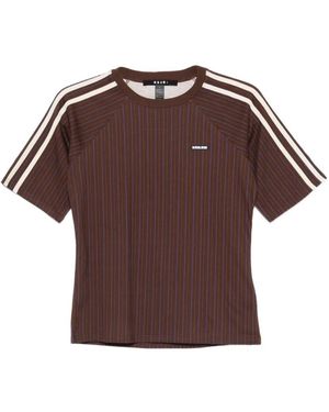 Ksubi Porter Ss Pinstripe T-Shirt - Brown