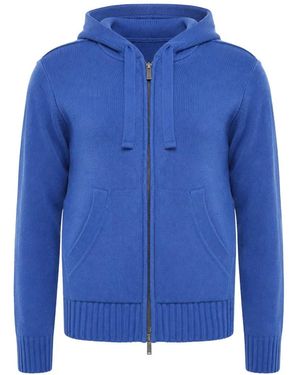 Paolo Pecora Zip-Up Knitted Hoodie - Blue