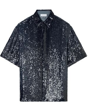 Dries Van Noten Camisa con lentejuelas - Azul