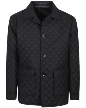 Tagliatore Quilted Button-Up Jacket - Black
