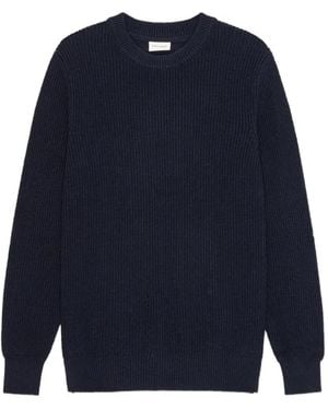 Les Deux Gary Ribbed Crew-Neck Jumper - Blue