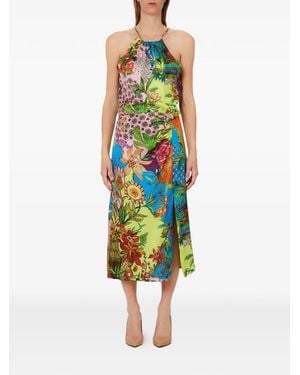 Liu Jo Halterneck Floral Print Dress - Green