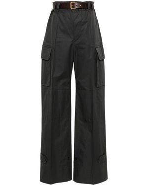 Saint Laurent Cassandre High-waist Cargo Trousers - Black