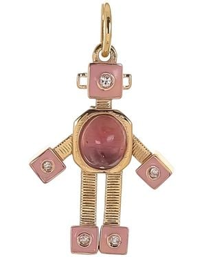 Van Robot 18K Mini Bespoke Robot Tourmaline And Diamond Pendant - Pink