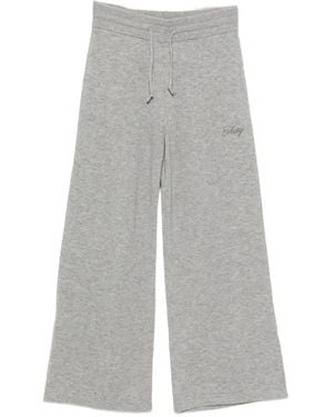 Autry Embroidered-Logo Drawstring Pants - Gray