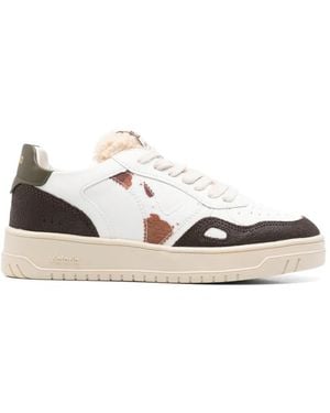 Victoria Zapatillas De Piel A Paneles - Blanco
