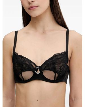 Chantelle Pulp Crush Lace-Panelled Cut-Out Bra - Black