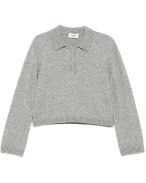 Laneus Buttoned Polo Top - Gray