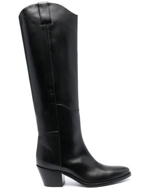 P.A.R.O.S.H. 65Mm Knee-High Leather Boots - Black