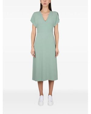 BOSS V-Neck Midi Dress - Green