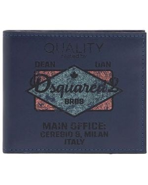 DSquared² Logo-Print Wallet - Blue