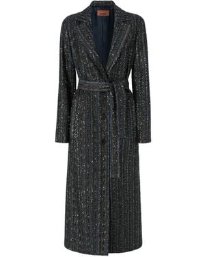 Missoni Sequin-Embellished Belted Coat - Black