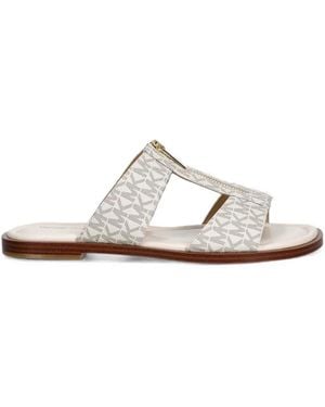 MICHAEL Michael Kors Berkley Signature Logo Slide Sandals - White