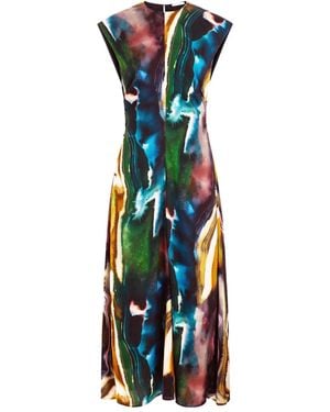 Marie Oliver Zuri Kleid Mit Abstraktem Print - Blau