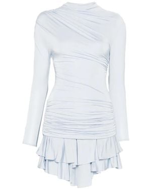 Self-Portrait Robe Courte À Volants - White